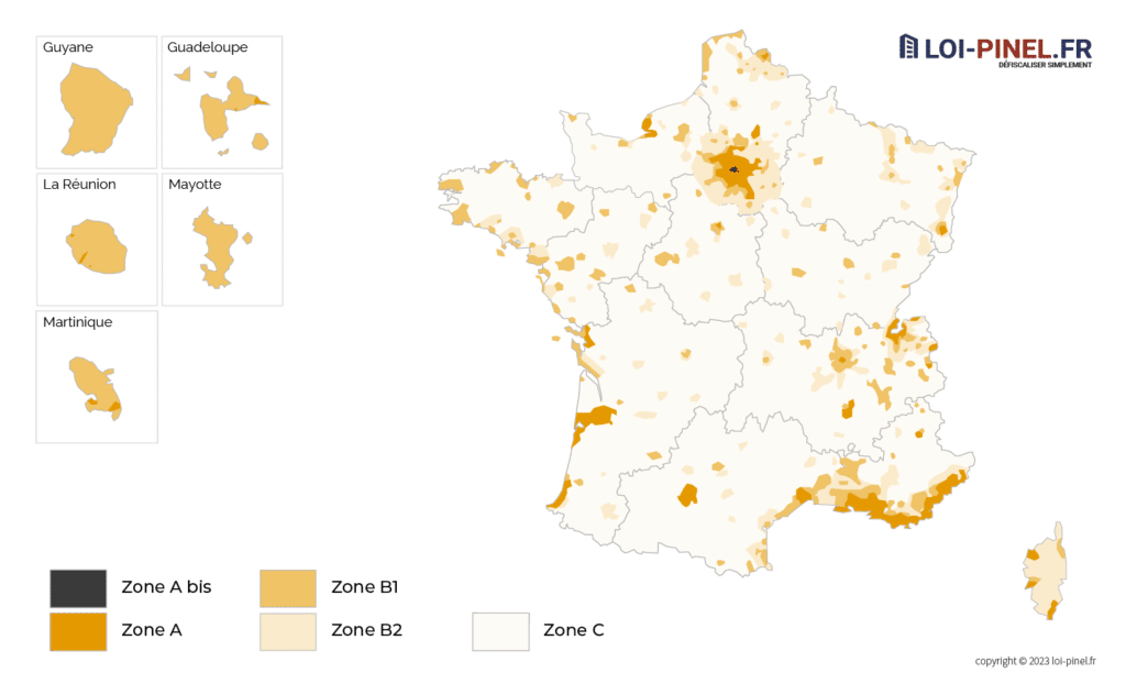 Zones de la loi Pinel